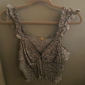 Light Blue Floral Tank Top